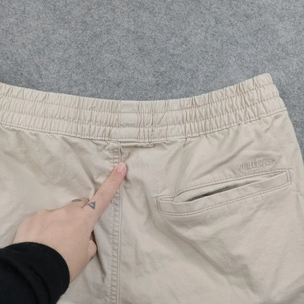 Hollister Shorts‎ Mens Small Beige Jogger Short Epic Flex 8 Inseam Drawstring